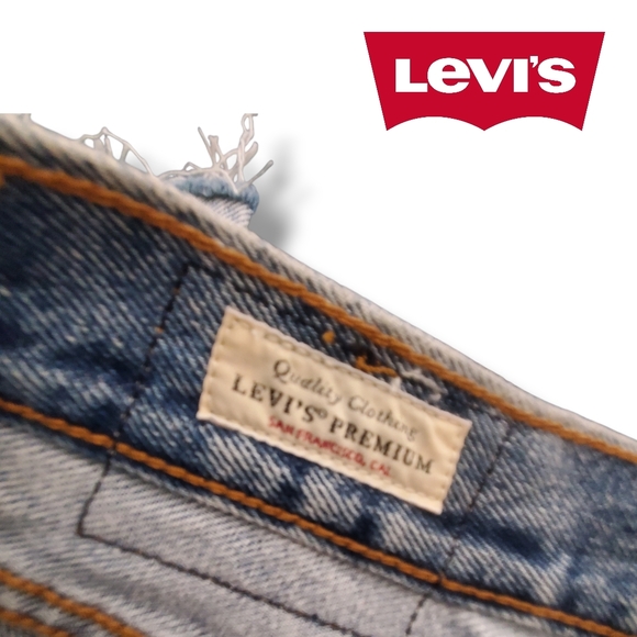 Levi's Premium 501 Two-Tone Straight-Leg Jeans Distressed Denim Blue Jeans 30x30 - Picture 12 of 17